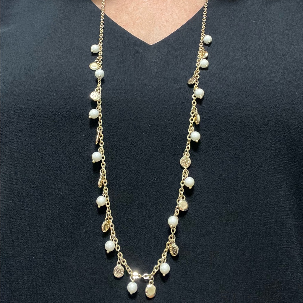 Gold Beaded Chain With Pearls 16 By Stella Ruby 11$